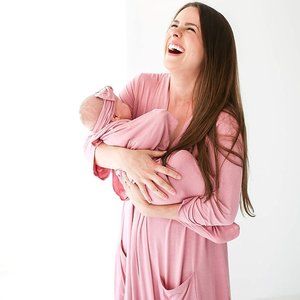 NEW Posh Peanut Mommy Robe Maternity Labor Nursing and Beyond Dusty Rose XL